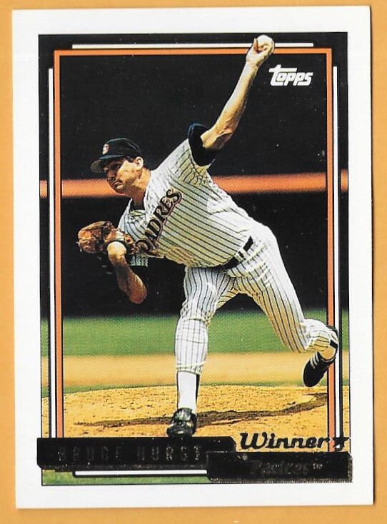 BRUCE HURST SAN DIEGO PADRES #595 - TOPPS GOLD WINNER NM-MT 1992