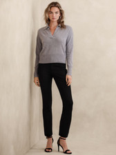 Banana Republic Mid Rise Sloan Slim Stretch Ankle Pants Black 2 PETITE NWT 100
