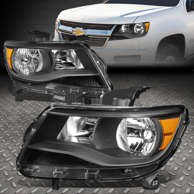 FOR 15-20 CHEVY COLORADO OE STYLE BLACK HOUSING AMBER CORNER HEADLIGHT LAMPS