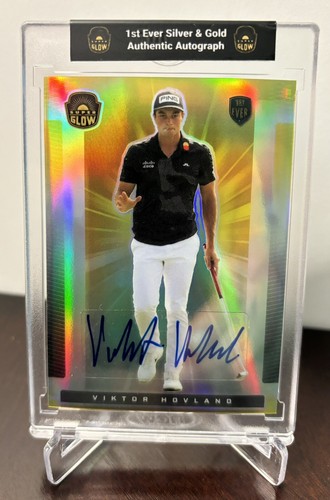2021 Super Glow Viktor Hovland Silver Gold Autograph. 1st Ever Auto!
