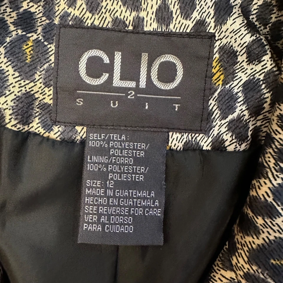 Abrigo de iglesia vintage años 90 CLIO poliéster estampado guepardo Foto 4 de 4