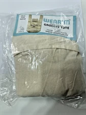 NEW WEAR M' GROCERY Market Tote in IVORY Decorate them Reusable 16x16x5"