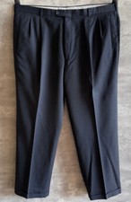 Vintage Unbranded Black Wool Pleated Dress Pants Trousers Size 43 Cuffed