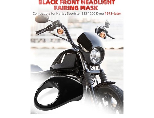 Amazicha Black Headlight Fairing Mask Fork Cowl Headlamp Visor Bracket - Foto 2 di 4