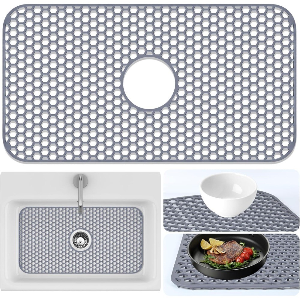 Kitchen Sink Protector Mat Farmhouse Rubber Basin Pad for Bottom of Stainless