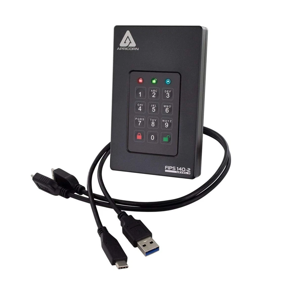 Apricorn 5TB & 2TB FIPS Encrypted USB Drives with PIN Access Bundle - Image 2 of 4