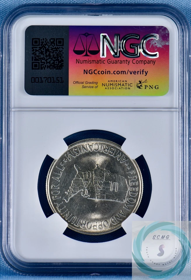 1953-S Washington-Carver Commemorative 50c NGC MS 66+ w/CAC - Near Superb Gem!!! - Image 3 of 4