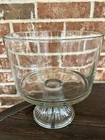 Vintage Anchor Hocking Pedestal 3 Quart Crystal Clear Trifle Salad/Dessert Bowl