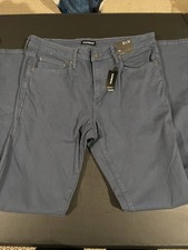 Express Men  s Slim Hyper Stretch Pants 32x34 Blue Navy Soft Comfortable Casual