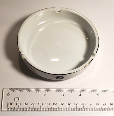 Vintage BMW Glass Ashtray with Logo 4.5'' Dealership Advertising BMW Memorabilia