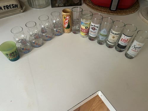 Shot Glasses Jamaica Cancun Tecate Jim Beam Hornitos Red Stag Sauza Jager