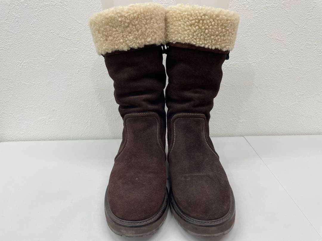 GUCCI Boots Shoes EU 36 US 6 Mouton Boa Suede Brown Authentic thumbnail 4