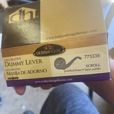 8 Boxes 775338 Scroll Dummy Door Lever Polished Brass