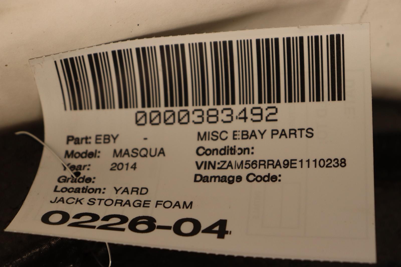 2014-2020 MASERATI QUATTROPORTE REAR TRUNK JACK STORAGE FOAM TRAY BOX OEM