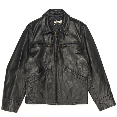 Usa Schott 634 Leather Tracker Jacket Single Rider Black | eBay