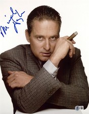 Michael Douglas Signed Autograph Wall Street 11X14 Photo BAS Beckett