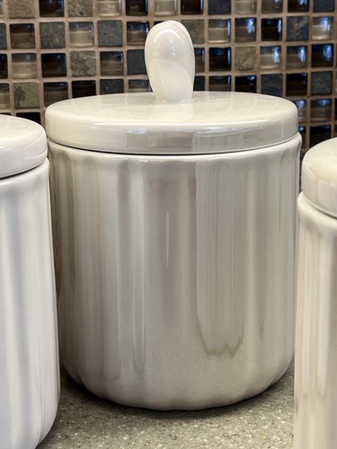 NEU 3er Set Herzdeckel irisierend weiß Keramik Gläser - Küche, Waschtisch, Bad - Bild 11 von 15