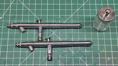 Lot Of (2) Iwata Revolution HP-BCR Airbrushes With Siphon Bottle