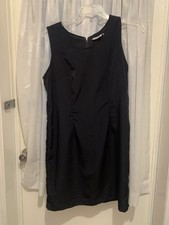 Vintage Kathie Lee Collection “Little Black Dress” Sheath Midi Back Zip Slit 14