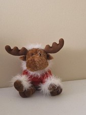 Aurora Holiday Moose Plush Santa Sweater Vintage Christmas