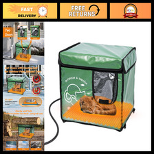 Outdoor Heated Cat House with Two Door Exits, Insulated Waterproof Shelter for S