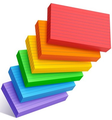 Colored Index Cards 3x5 Inch - 3 x 5 Inch- 300 Count, Neon 6 Colors- Ruled