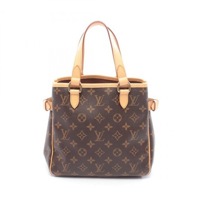 Louis Vuitton Batignolles Handbag Canvas Leather Monogram Brown