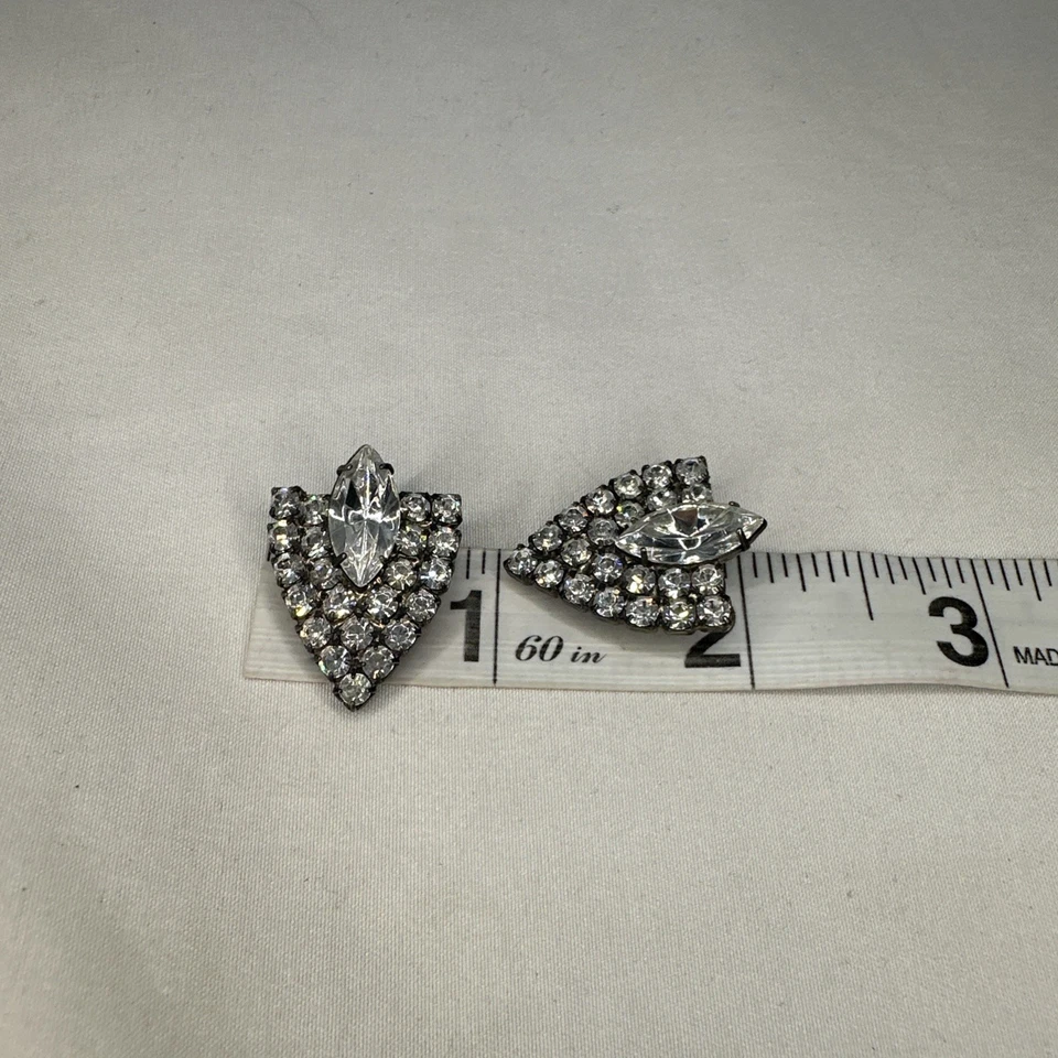 Винтажный ар-деко со стразами треугольник обуви пряжка зажим пара - Изображение 4 из 4