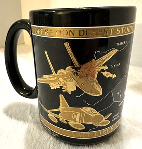 Operation Desert Storm Coffee Mug Kapen-Kent Co. 22 Karat Gold Graphics