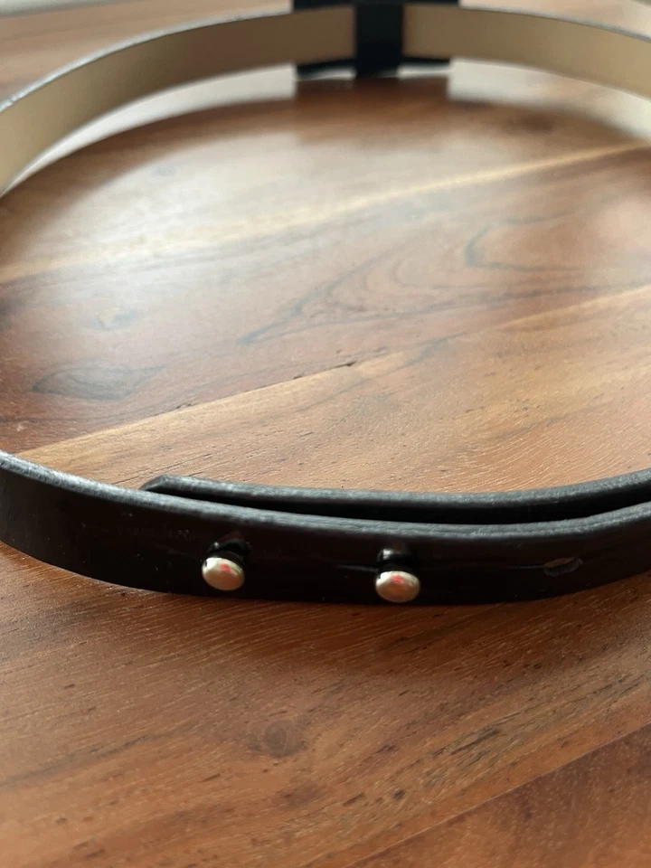 Hobbs Bow Detail Black Patent Leather Medium Width Belt, Size M - Image 3 of 4