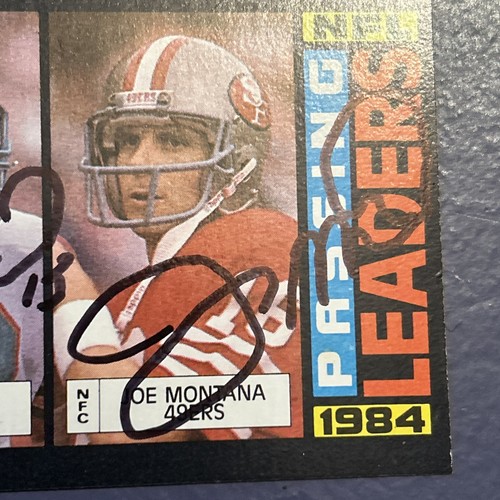1985 Topps Dan Marino Joe Montana NFL Passing Leaders IP Signed Auto 49ers - Picture 6 of 13