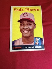 1958 Topps Vada Pinson #420 Rookie RC Cincinnati Redlegs Vintage Baseball Card. rookie card picture
