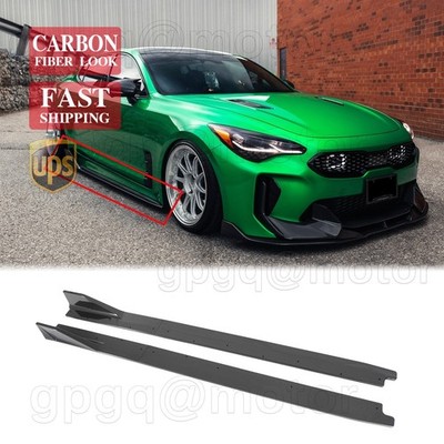 For Kia Stinger 2018-2023 AD Style Carbon Fiber Winglet Side Skirt Extension Kit