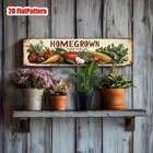 2D Vintage Metal Homegrown Vegetables Sign Farmhouse Garden Kitchen Wall Art