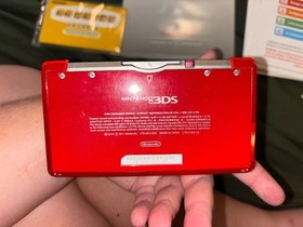 Nintendo 3DS Handheld System - Flame Red -Plus 6  Games / SD Card Wireless