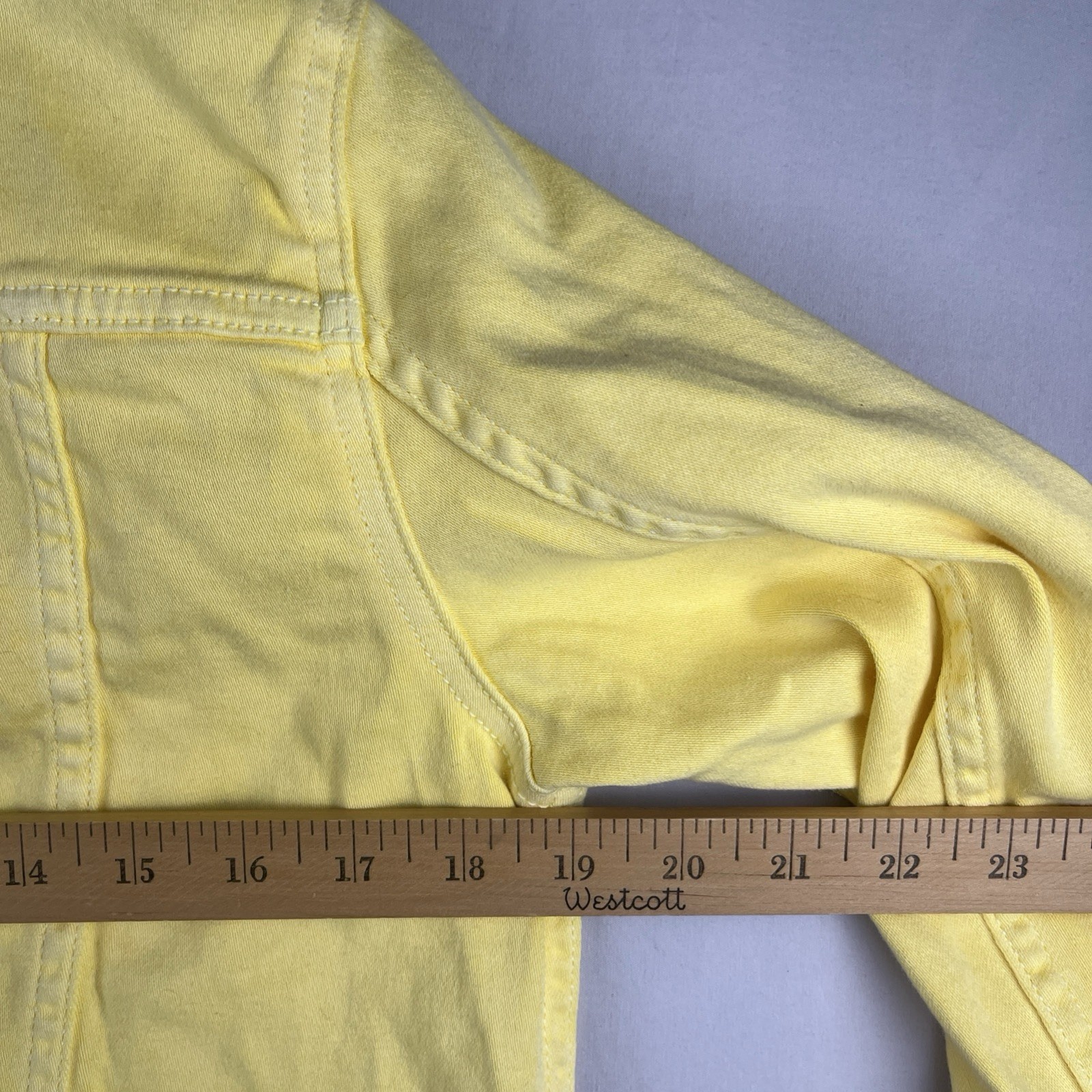 Michael Kors Butter Yellow Stretch Denim Jacket Size M thumbnail 7