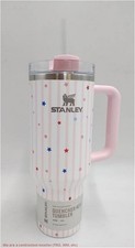 Stanley 40 oz FlowState Quencher Tumbler Pink Starry Stripes READ DESCRIPTION