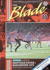 Sheffield United v Manchester City 1990-1991 Division 1 08/09/1990