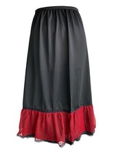 Vintage Velrose Half Slip Womens Medium Black Red Ruffle Nylon Lace