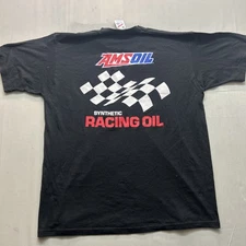 Vintage AMS Oil Pit Crew T Shirt XL Jerzees Made USA Racing Black