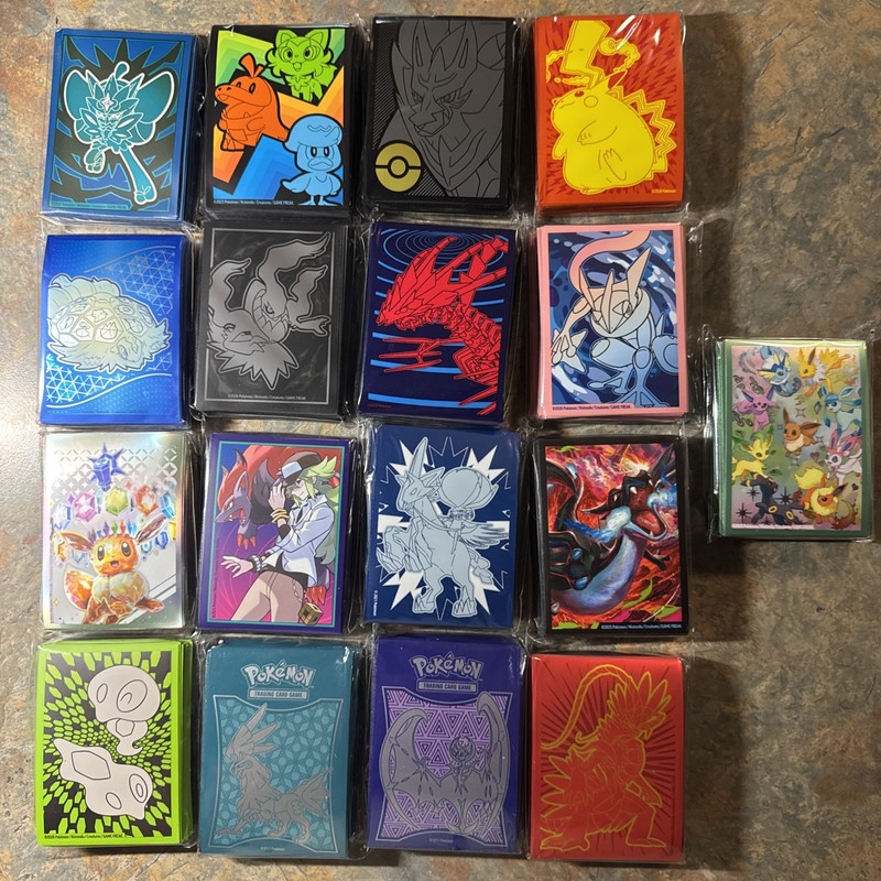 Pokemon TCG ETB Deck Sleeves Sealed Lot Of 16 Eevee Charizard Pikachu + Htf🔥