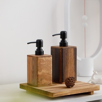 Walnussholz für Lotion Spender Flasche mit Easy Press für pumpe für Shampoo
