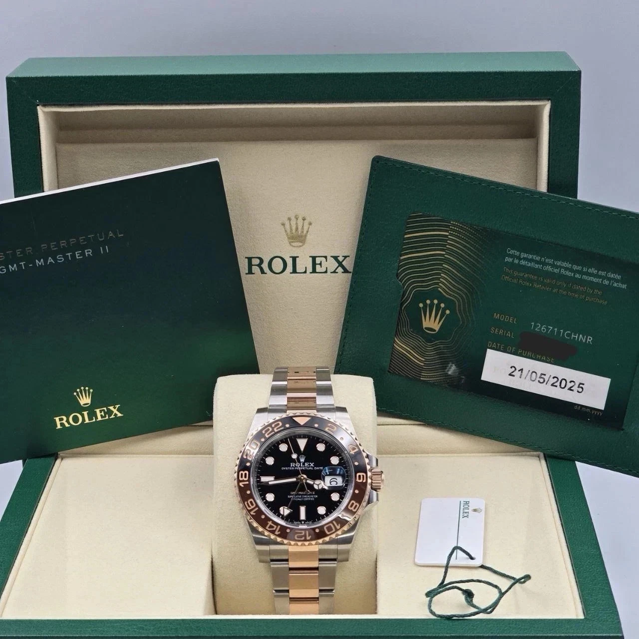 NEW 2025 Rolex GMT-Master II Rootbeer 40mm 126711CHNR Two-Tone Rose Gold