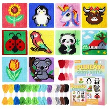 10-in-1 Cross Stitch Kit for Beginners, Easy Needlepoint Kit for , Includes 1...