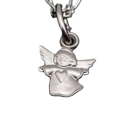 Silber 925 Damen Kinder Anhänger 7*6mm fliegende Engel mit Herz , Schutzengel