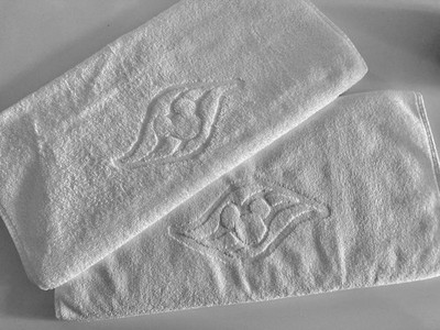 Set of 2 Disney Cruise Line Mickey Waves Logo Hand Towels White 29x16 DCL