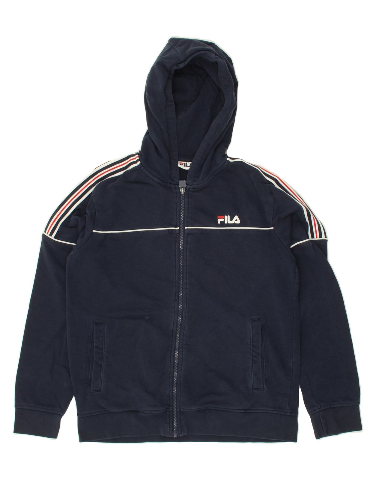 FILA Felpa con cappuccio e zip ragazzo 13 14 anni blu navy cotone BW23