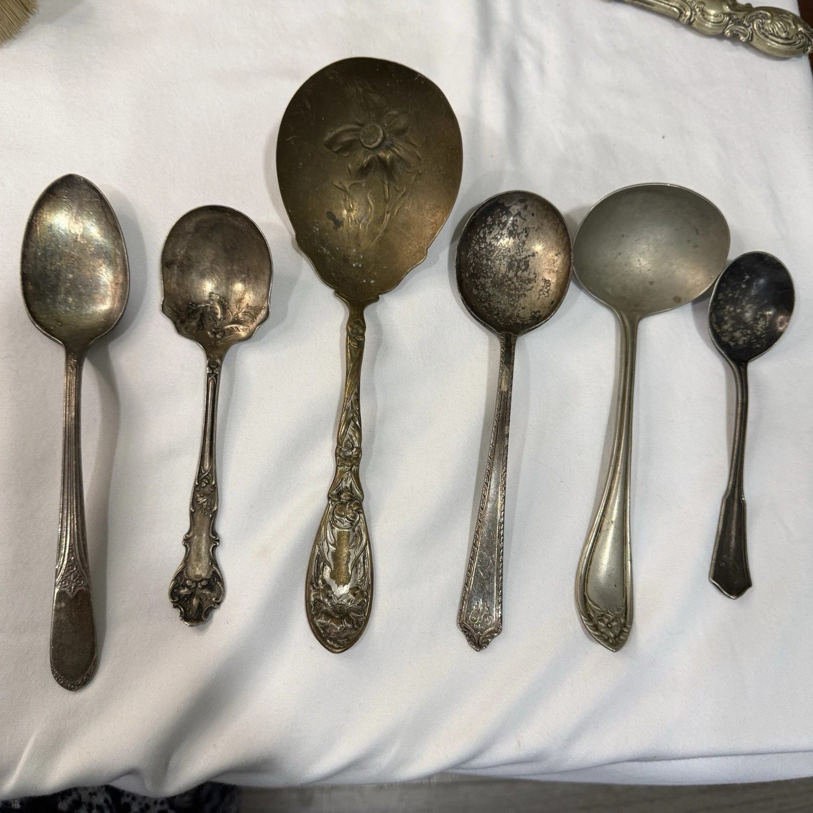 Vintage Silver Serving Spoons Lot Of 6