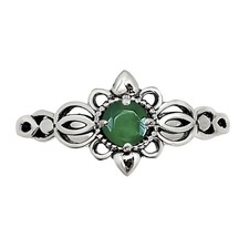 Natural Green Onyx 925 Sterling Silver Ring s.6 Jewelry R-1172