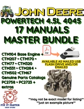 JOHN DEERE POWERTECH 4.5L CTM104 CTM207 CTM170 ENGINE SERVICE + PARTS MANUAL PDF